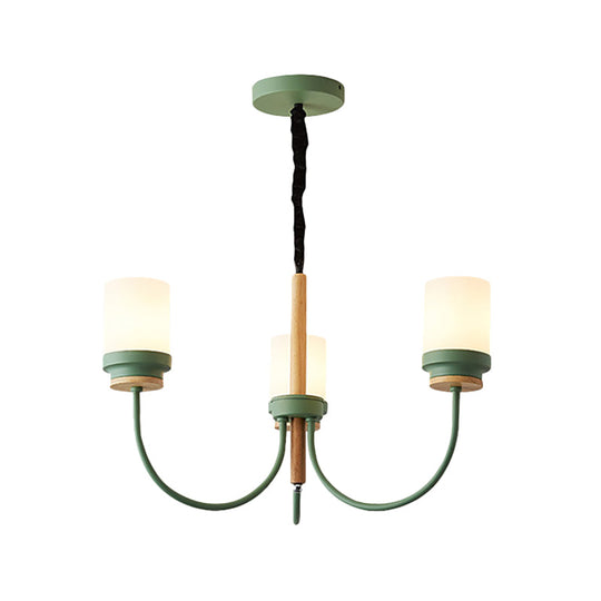 Art Deco Metal Hanging Chandelier with Tapered Shade - 3 Lights for Bedroom