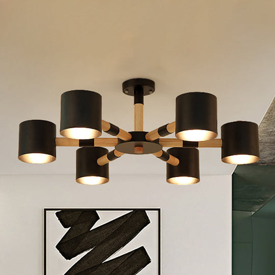 Nordic Metal Cylinder Pendant Light Fixture for Living Room