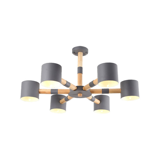 Nordic Metal Cylinder Pendant Light Fixture for Living Room