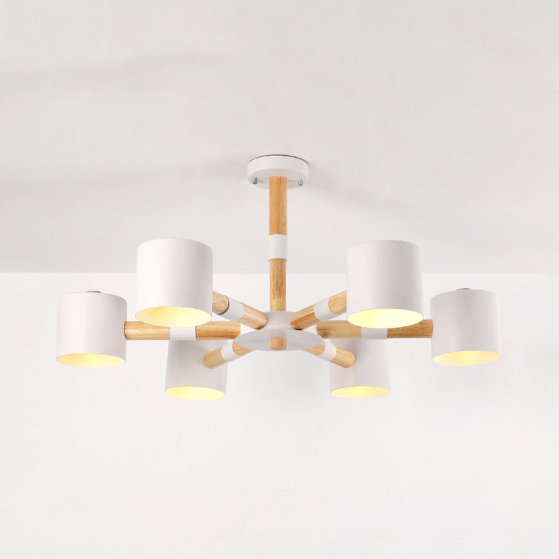 Nordic Metal Cylinder Pendant Light Fixture for Living Room