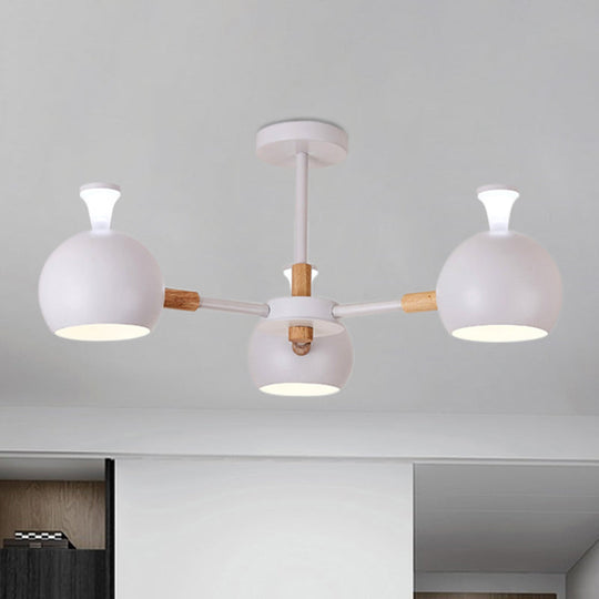 Modern Dome Hanging Pendant Light with 3 Lights for Dining Room - Iron Ceiling Fixture