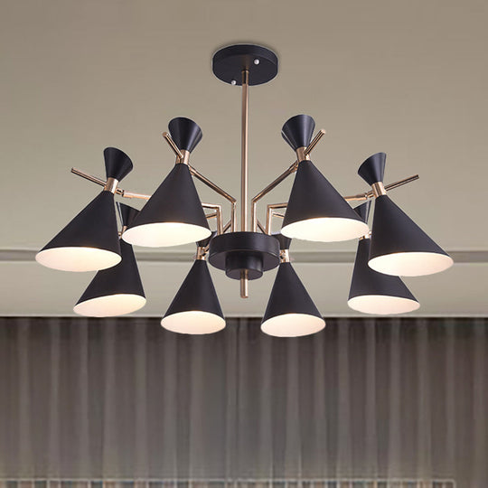Modern Metal Horn Shade Pendant Lamp - 8 Lights for Living Room