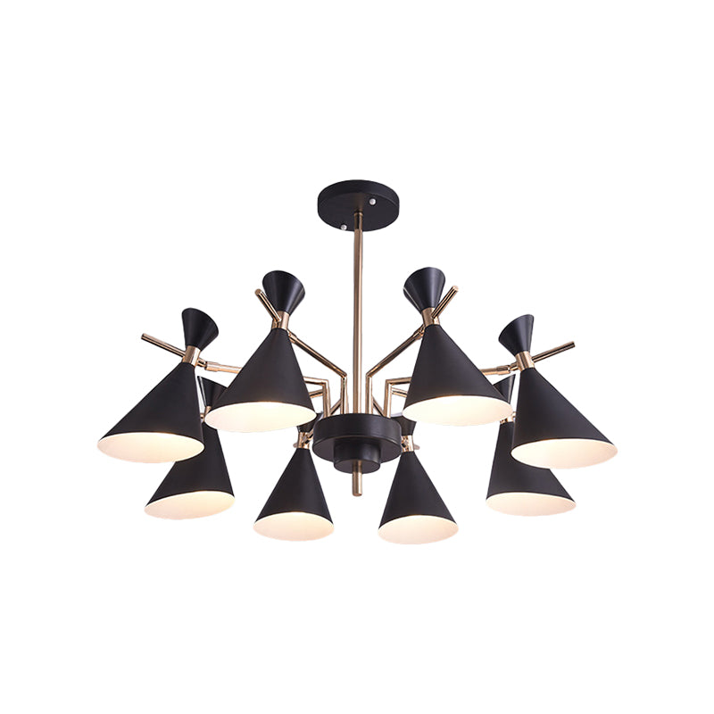Modern Metal Horn Shade Pendant Lamp - 8 Lights for Living Room