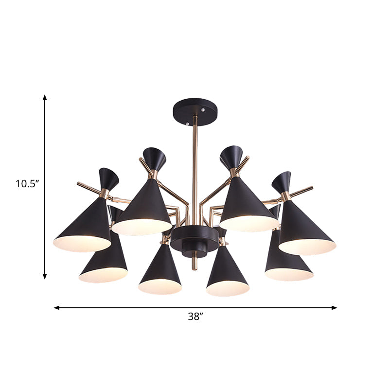 Modern Metal Horn Shade Pendant Lamp - 8 Lights for Living Room