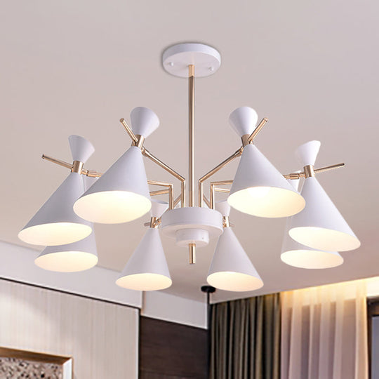 Modern Metal Horn Shade Pendant Lamp - 8 Lights for Living Room