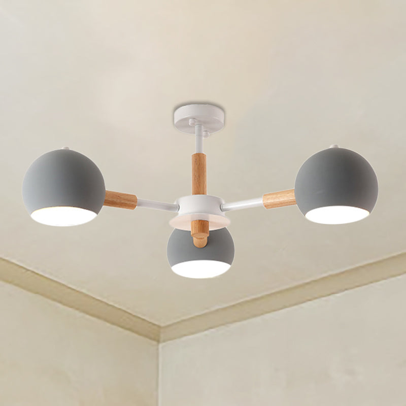 Metal Sphere Hanging Lamp with 3 Lights - Simple Style for Dining Room