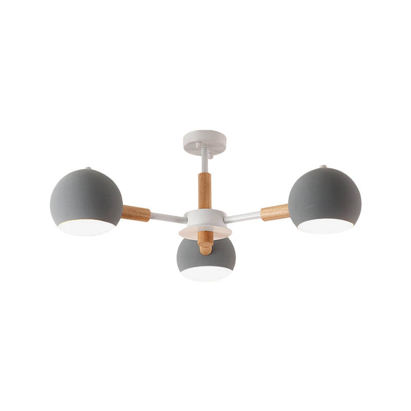 Metal Sphere Hanging Lamp with 3 Lights - Simple Style for Dining Room