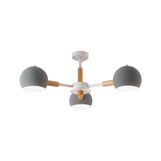 Metal Sphere Hanging Lamp with 3 Lights - Simple Style for Dining Room