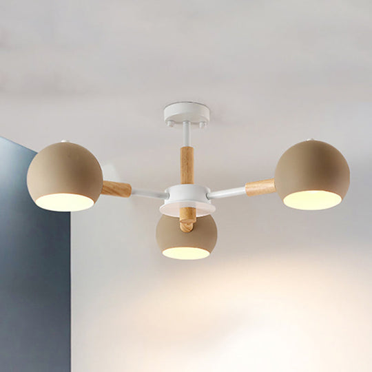 Metal Sphere Hanging Lamp with 3 Lights - Simple Style for Dining Room