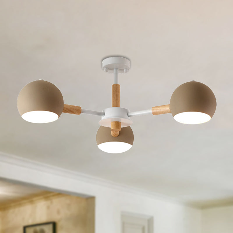 Metal Sphere Hanging Lamp with 3 Lights - Simple Style for Dining Room