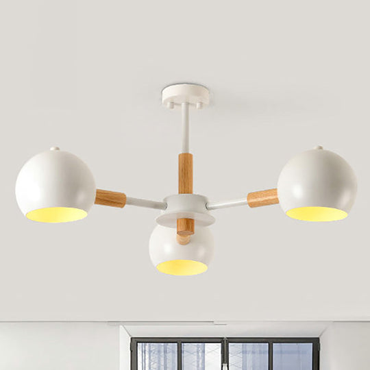 Metal Sphere Hanging Lamp with 3 Lights - Simple Style for Dining Room