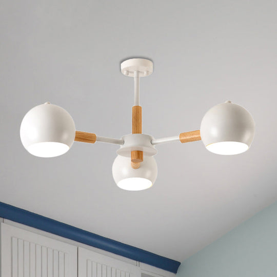 Metal Sphere Hanging Lamp with 3 Lights - Simple Style for Dining Room