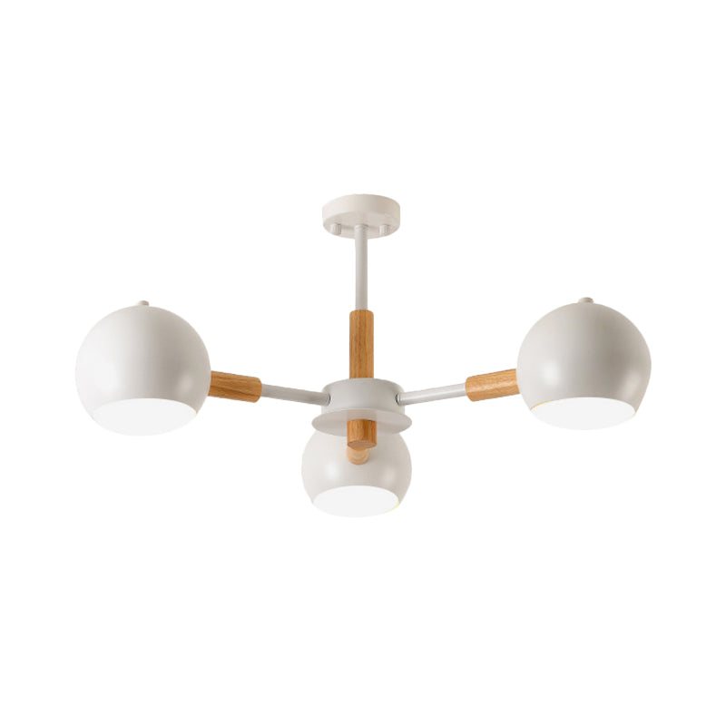 Metal Sphere Hanging Lamp with 3 Lights - Simple Style for Dining Room