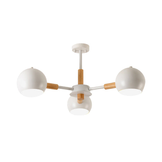 Metal Sphere Hanging Lamp with 3 Lights - Simple Style for Dining Room