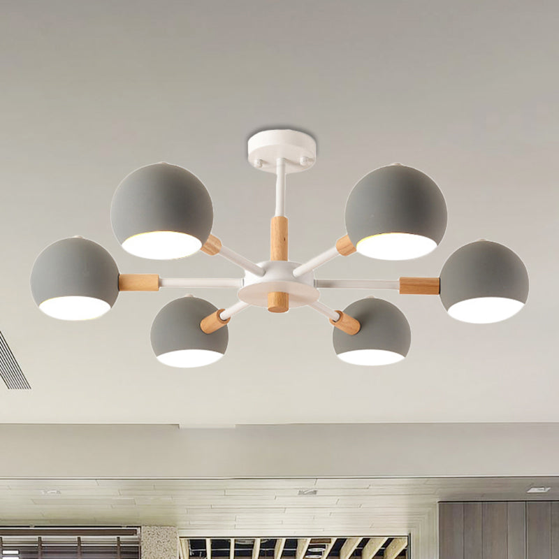 Modern Orb Hanging Chandelier with 6 Lights - Metal Pendant Fixture for Living Room