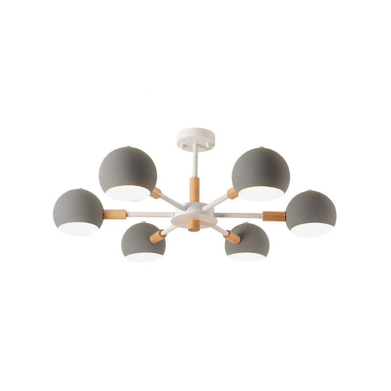 Modern Orb Hanging Chandelier with 6 Lights - Metal Pendant Fixture for Living Room