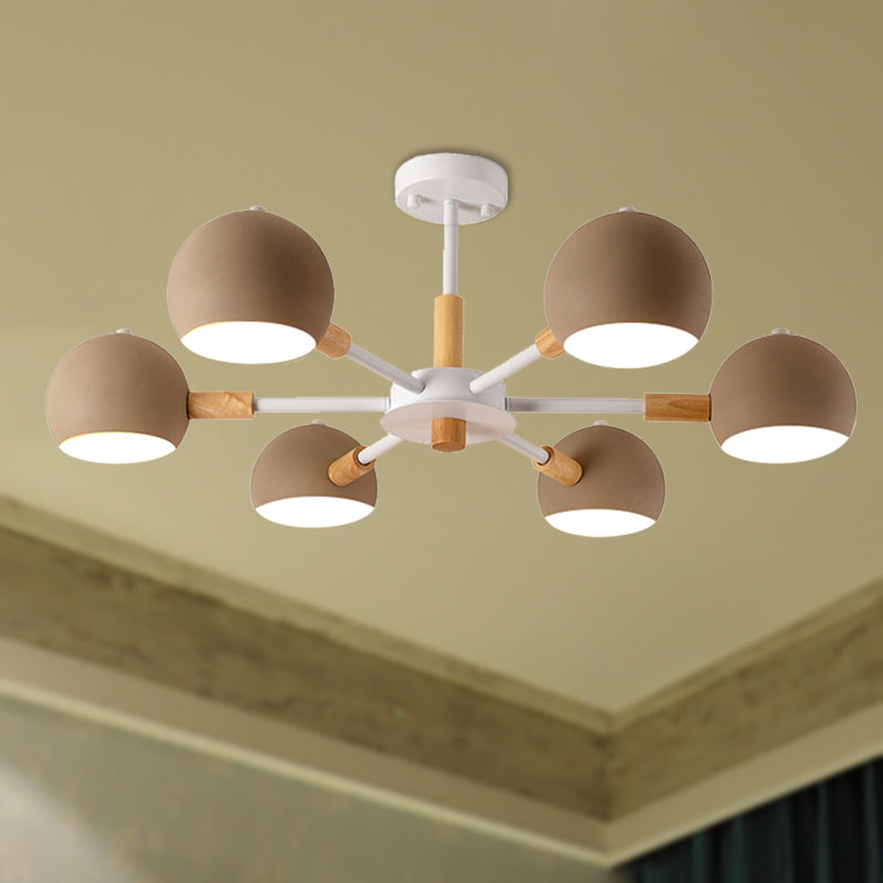 Modern Orb Hanging Chandelier with 6 Lights - Metal Pendant Fixture for Living Room