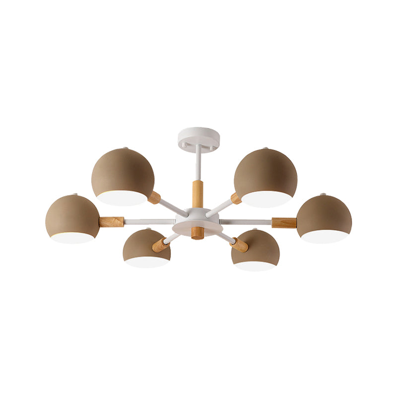 Modern Orb Hanging Chandelier with 6 Lights - Metal Pendant Fixture for Living Room