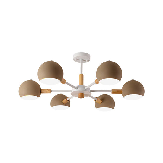 Modern Orb Hanging Chandelier with 6 Lights - Metal Pendant Fixture for Living Room