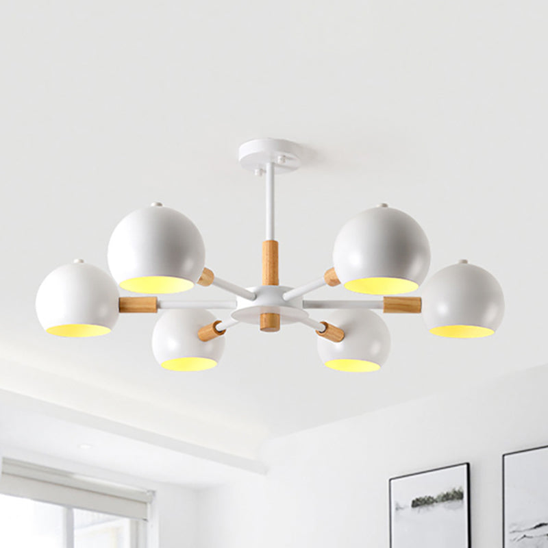 Modern Orb Hanging Chandelier with 6 Lights - Metal Pendant Fixture for Living Room