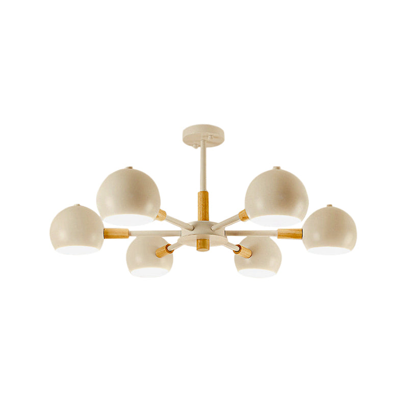 Modern Orb Hanging Chandelier with 6 Lights - Metal Pendant Fixture for Living Room