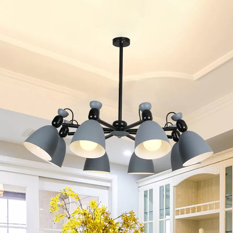 Macron Loft Domed Shade Chandelier – 6-Light Metal Hanging Light for Living Room