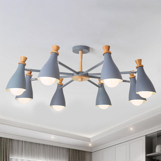 Macaron Style Metal Bottle Chandelier - Ideal for Living Room and Nursery - Stylish Hanging Light