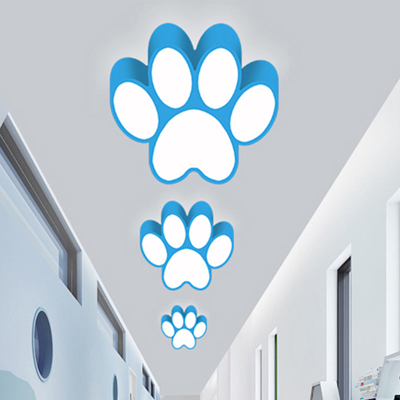 Hallway Home Paw LED Flushmount Ceiling Light - Acrylic, Kids' Lovely Design