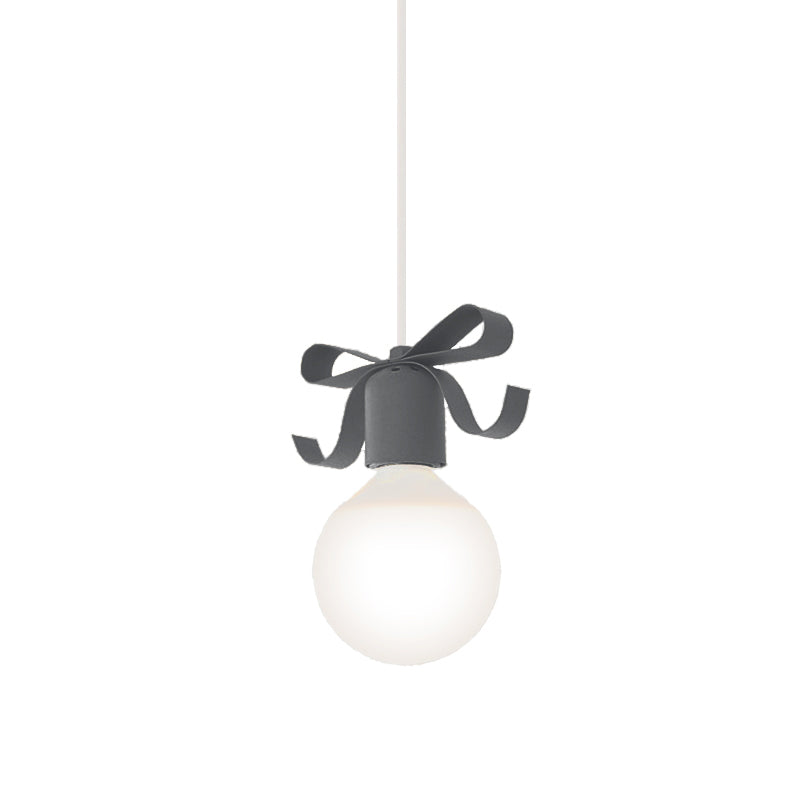 Kids Metal Pendant Light: 1-Head Open Bulb Design for Kitchen & Corridor