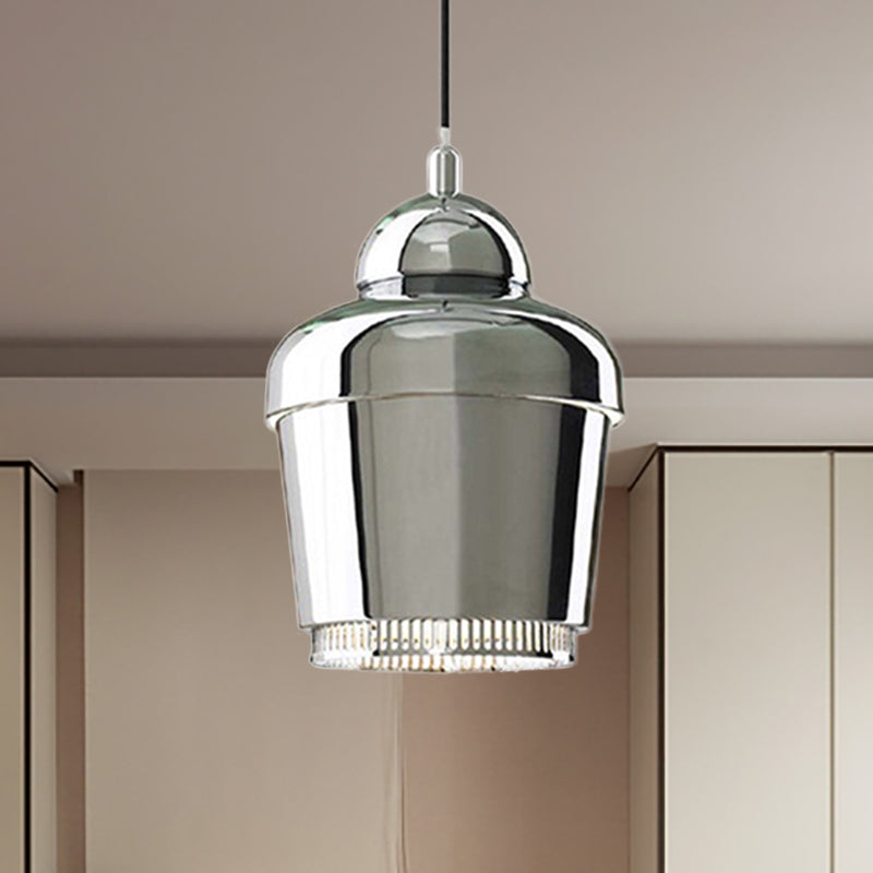 Modern Black/White/Chrome Jar Pendant Ceiling Light - Stylish Iron Hanging Pendant Light
