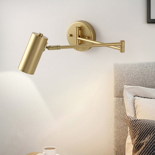 Postmodern Tubular Wall Lamp with Extendable Arm - Stylish Bedside Reading Light