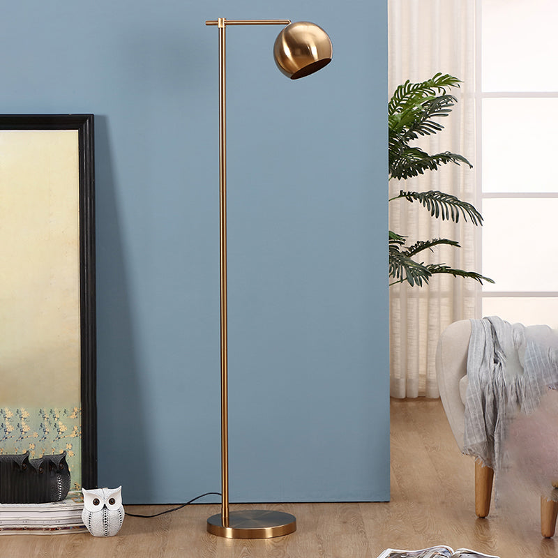 Postmodern Metal Floor Lamp with Adjustable Dome Shade - 1 Head Standing Light for Living Room