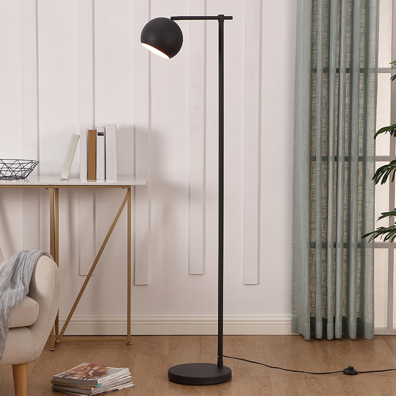 Postmodern Metal Floor Lamp with Adjustable Dome Shade - 1 Head Standing Light for Living Room