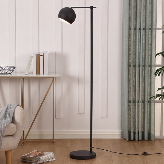Postmodern Metal Floor Lamp with Adjustable Dome Shade - 1 Head Standing Light for Living Room