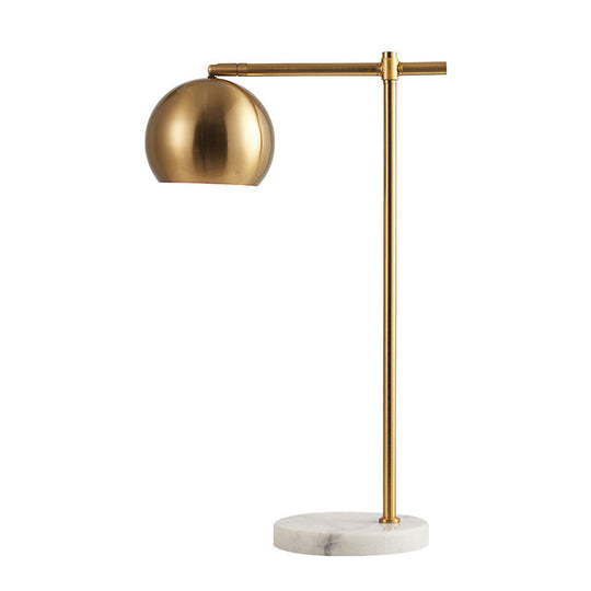 Postmodern Dome Table Lamp - Brass Metal, 1 Head, Marble Base