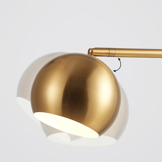 Postmodern Dome Table Lamp - Brass Metal, 1 Head, Marble Base