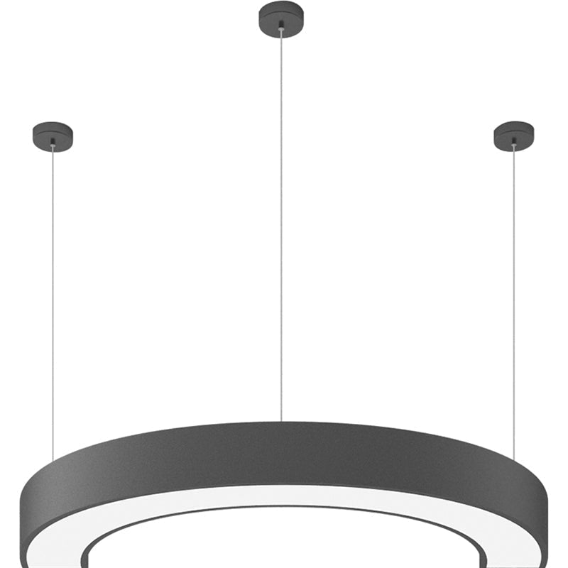 Black Arc LED Chandelier: Simplicity meets Style in a Metal Hanging Ceiling Light