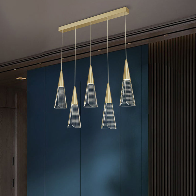 LED Cone Multi Pendant Ceiling Light - Modern Novelty Suspension for Dining Room