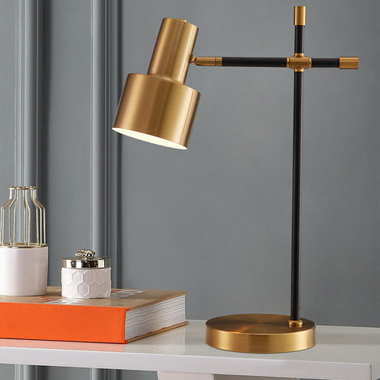 Adjustable Study Desk Lamp: Grenade Table Light in Gold-Black, Modern Metal Design