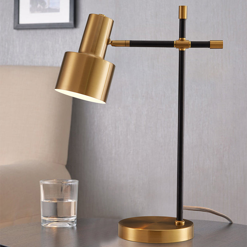 Adjustable Study Desk Lamp: Grenade Table Light in Gold-Black, Modern Metal Design