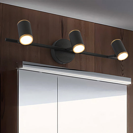 Contemporary LED Metal Wall Vanity Lamp - White/Warm Light