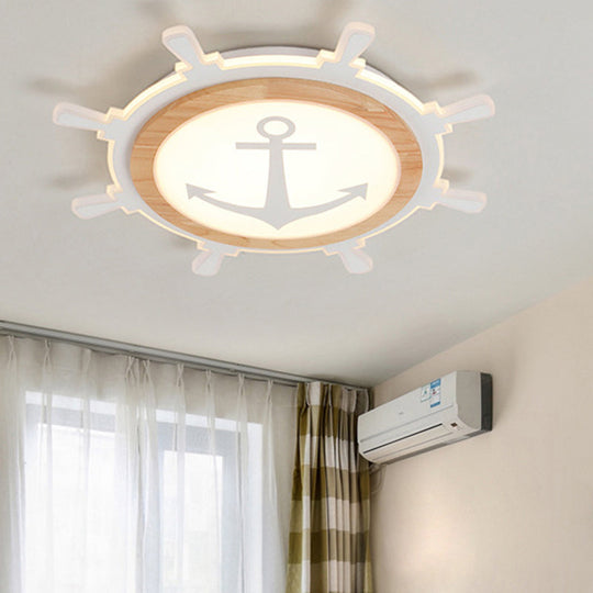 Nautical Acrylic LED Flush Mount Ceiling Light for Kids Room