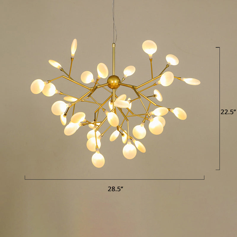 Gold Acrylic Firefly Chandelier: Nordic Style LED Pendant Lamp for Restaurants