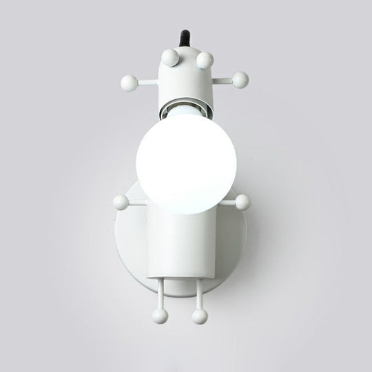 Flexible Giraffe Kids Bedside Wall Light: Metal Cartoon Reading Lamp with Bare Bulb Design