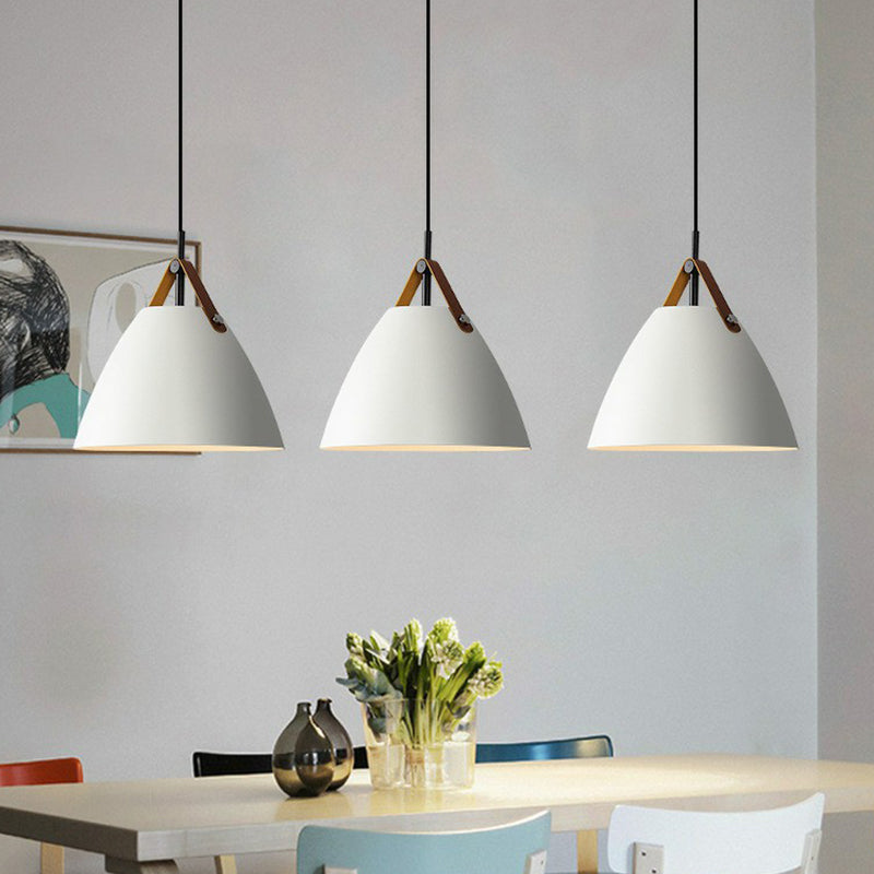 Metallic Macaron Pendant Lamp with Acrylic Diffuser - Dining Room Ceiling Light
