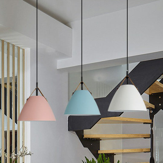 Metallic Macaron Pendant Lamp with Acrylic Diffuser - Dining Room Ceiling Light