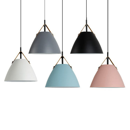 Metallic Macaron Pendant Lamp with Acrylic Diffuser - Dining Room Ceiling Light