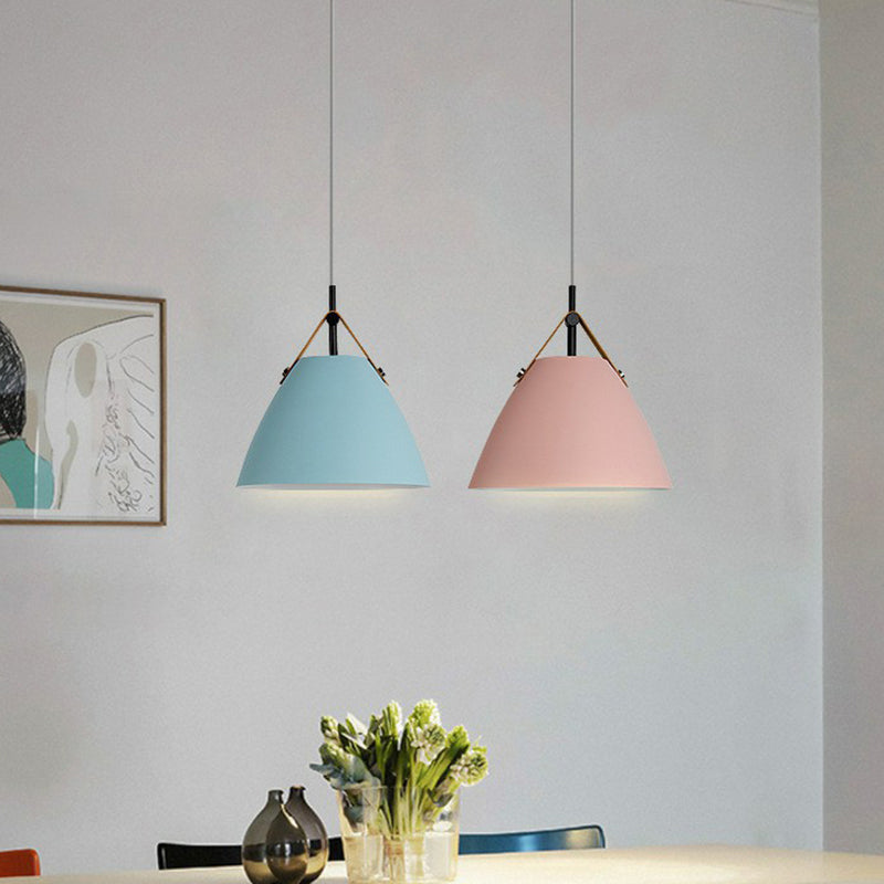 Metallic Macaron Pendant Lamp with Acrylic Diffuser - Dining Room Ceiling Light
