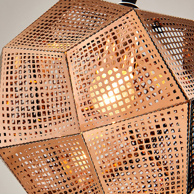 10"/12.5"/19"W Faceted Globe Pendant Light - Contemporary Metal, 1 Light - Sliver/Gold/Rose Gold