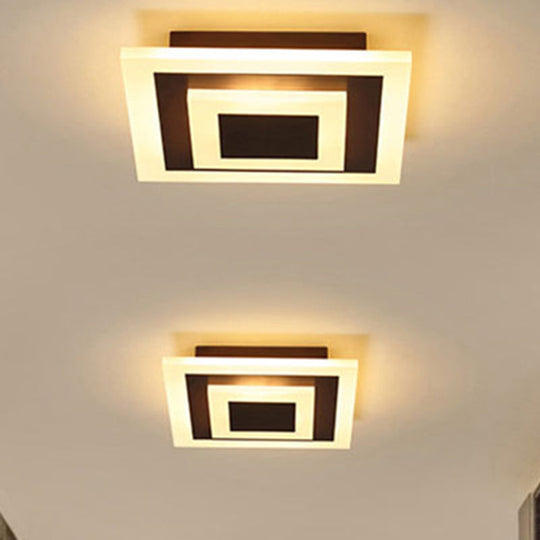 Modern Square Flush Acrylic Ceiling Light for Corridor Kitchen